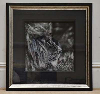 Lot 1831 - VALERIE SIMMS; pencil drawing, 'Stealthy',...