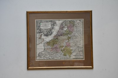 Lot 1522 - An 18th century hand coloured map, 'Provinces...