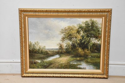 Lot 1614 - LENOIR; a large decorative oil on canvas,...