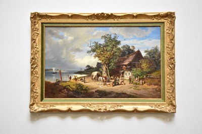 Lot 1608 - R SCHUSTER; a late 19th century oil on canvas,...