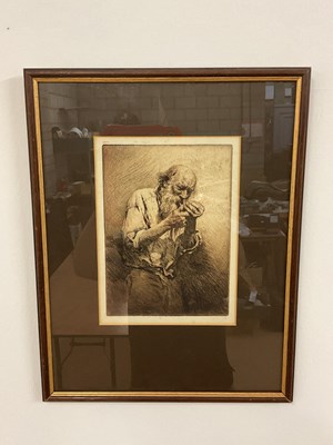 Lot 365 - UNATTRIBUTED; a black and white etching,...