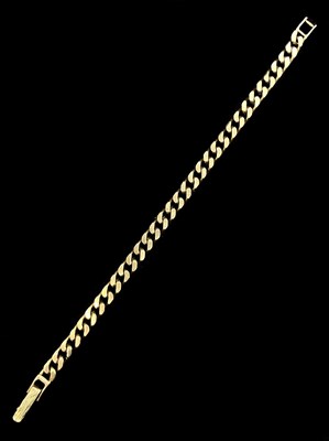 Lot 1129 - A 9ct yellow gold curb link bracelet, length...