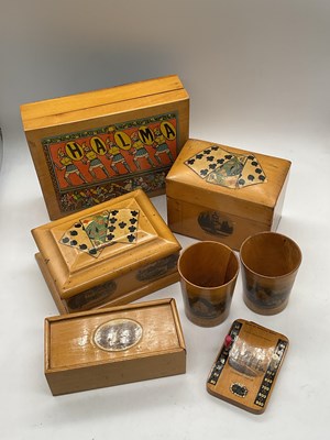 Lot 21 - MAUCHLINE WARE; seven items including two card...