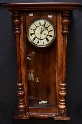 Lot 118 - An early 20th century mahogany Vienna-style wall clock