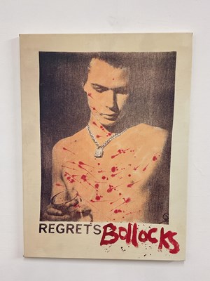 Lot 1862 - THE SEX PISTOLS; a canvas print, 'Regrets...