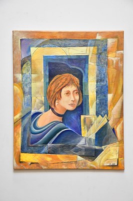 Lot 1843 - CARL JACOBS; oil on canvas, side profile of...