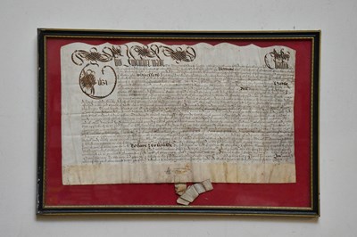 Lot 1486 - A 17th century Indenture dated 1631, 53 x 31cm,...