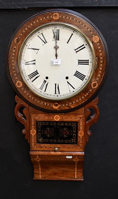 Lot 122 - A 19th century mahogany inlaid eight-day wall...