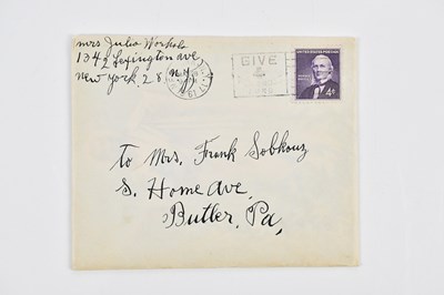 Lot 1484 - JULIA WARHOLA; an Easter card signed 'Julia...