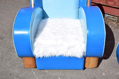 Lot 4 - A pair of vintage Art Deco vinyl and faux fur...