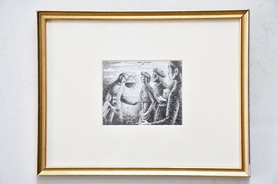Lot 1564 - ERIC FRASER (1902-1984); pen and ink drawing, '...