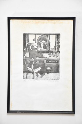 Lot 1523 - UNATTRIBUTED; a pencil signed print,...