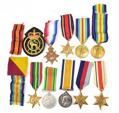 Lot 515 - Ten WWI and WWII medals to include a pair of...