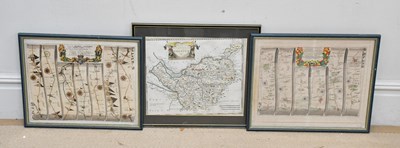 Lot 1525 - ROBERT MORDEN; a hand tinted map of Chester,...