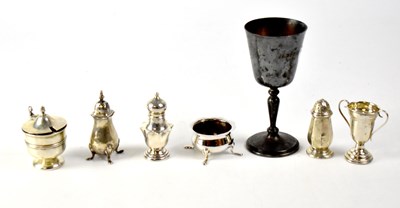 Lot 666 - Various hallmarked silver and white metal items