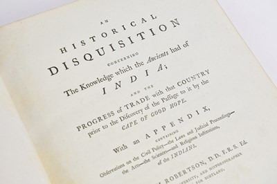 Lot 16 - ROBERTSON (W), AN HISTORICAL DISQUISITION...
