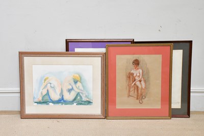 Lot 1710 - ROY BROOKS; two pencil drawings of nudes, a...