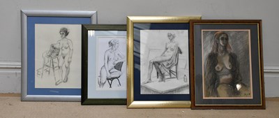 Lot 1711 - ROY BROOKS; two pencil drawings of nudes, and...