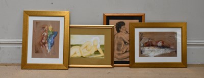 Lot 1712 - M H ALLEN; drawing of a nude female, pencil...