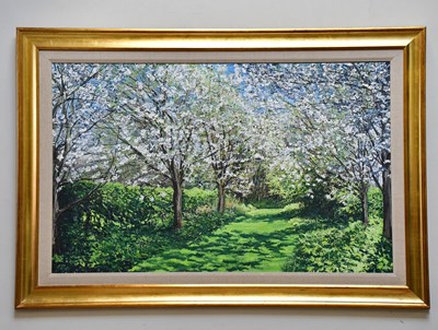 Lot 1815 - FRANCES ST CLAIR MILLER; oil on canvas, garden...