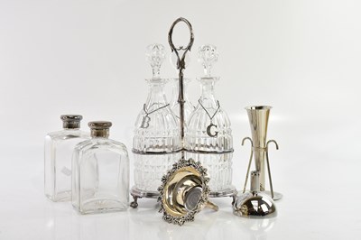 Lot 2832 - A pair of hallmarked silver top bottles, a...