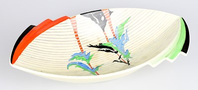 Lot 1416 - CLARICE CLIFF; an Art Deco oval handled bowl,...