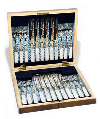 Lot 2103 - A mahogany cased set of twelve silver plated...