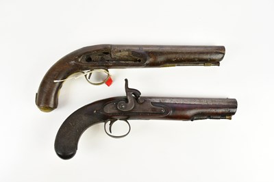 Lot 1444 - A 19th century 15 bore percussion cap pistol...