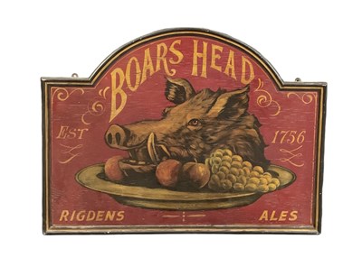 Lot 329 - THE BOARS HEAD; a reproduction painted wooden...