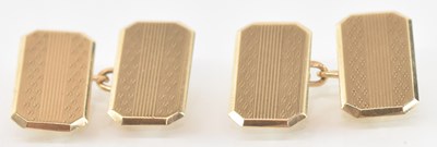 Lot 806 - A pair of 9ct yellow gold cufflinks with...