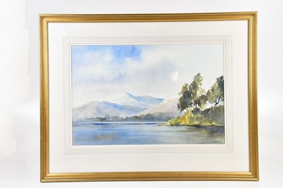Lot 1693 - IVAN TAYOR; watercolour, lake scene, signed...