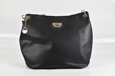 Lot 2052 - DKNY; a black pebbled leather handbag, with...