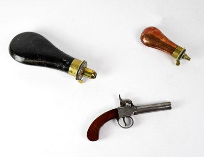 Lot 395 - A 19th century precision cap muff pistol,...
