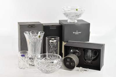 Lot 2836 - WATERFORD; a 'Seahorse' pattern glass vase, a '...