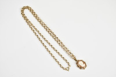 Lot 1646 - A 9ct yellow gold belcher link chain with...