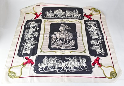 Lot 390 - HERMÈS; a vintage silk 'Plaques a Sabler'...