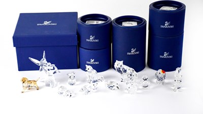Lot 354 - SWAROVSKI; ten crystal animal and bird...
