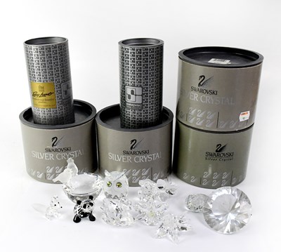 Lot 358 - SWAROVSKI; ten Silver crystal figures to...