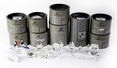 Lot 359 - SWAROVSKI; ten Silver crystal figures to...