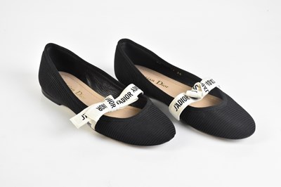 Lot 2094 - CHRISTIAN DIOR; a pair of Miss J'Adior black...