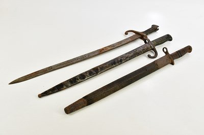 Lot 1377 - A collection of three bayonets comprising a...