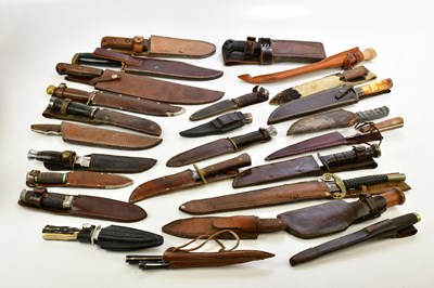 Lot 1342 - A collection of knives including Bowie knives,...