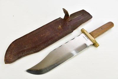 Lot 1375 - T R HALL; a wooden handled brass hilt Bowie...