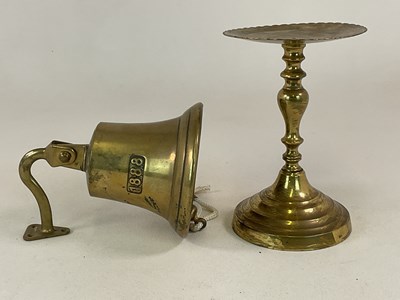 Lot 142 - A decorative brass muffin stand, height 24cm,...