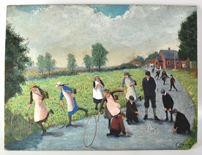 Lot 356 - G. MARTIN (20th century); oil on board, scene...