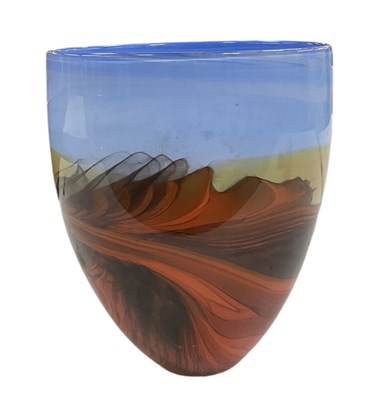 Lot 520 - PETER LAYTON; a contemporary art glass vase...