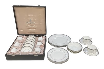 Lot 459 - WEDGWOOD; a cased set of six 'Amherst' pattern...