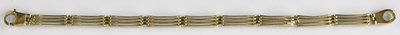 Lot 743 - A 9ct yellow gold bracelet, length 18cm,...