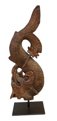 Lot 564 - A large carved wooden architectural temple...