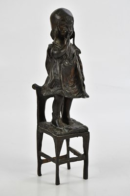 Lot 2692 - MENE; a bronze figure of a young girl standing...
